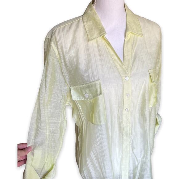 NWT- Chico’s Sheer Delight Emaline L/S Top In Soft Lime- Size 3 (XL) - Picture 2 of 14